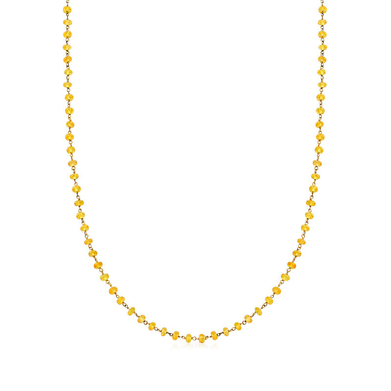 C. 1990 Vintage Roberta Porrati 12.00 ct. t.w. Yellow Sapphire Beaded Necklace in 18kt Yellow Gold. 18.6&quot; image number 1