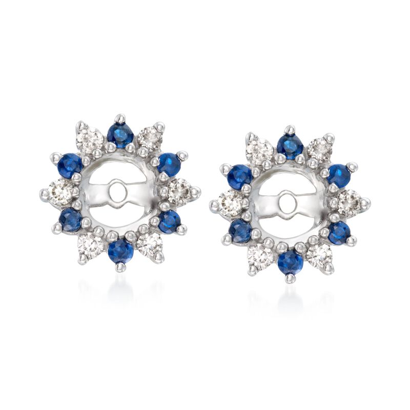 .30 ct. t.w. Sapphire and .24 ct. t.w. Diamond Earring Jackets in 14kt White Gold image number 0