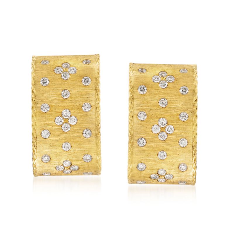 Roberto Coin &quot;Princess&quot; .70 ct. t.w. Diamond Earrings in 18kt Yellow Gold image number 0