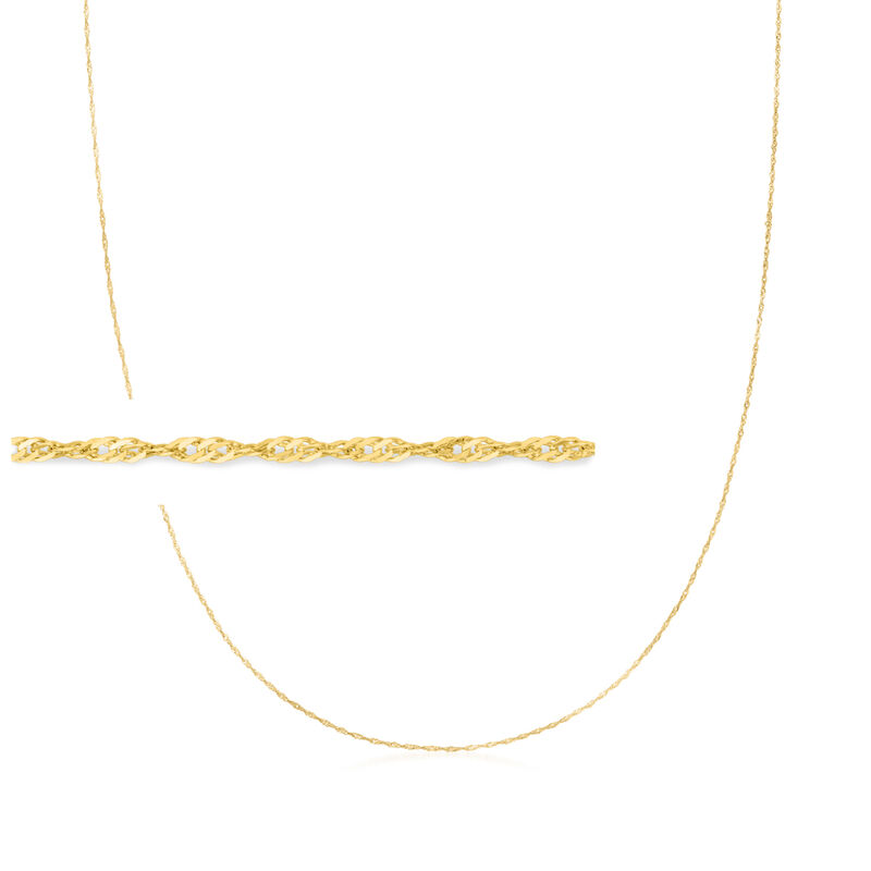 1mm 14kt Yellow Gold Singapore-Chain Necklace image number 0