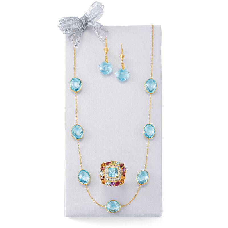 9.75 ct. t.w. Blue Topaz Earrings in 14kt Yellow Gold image number 2
