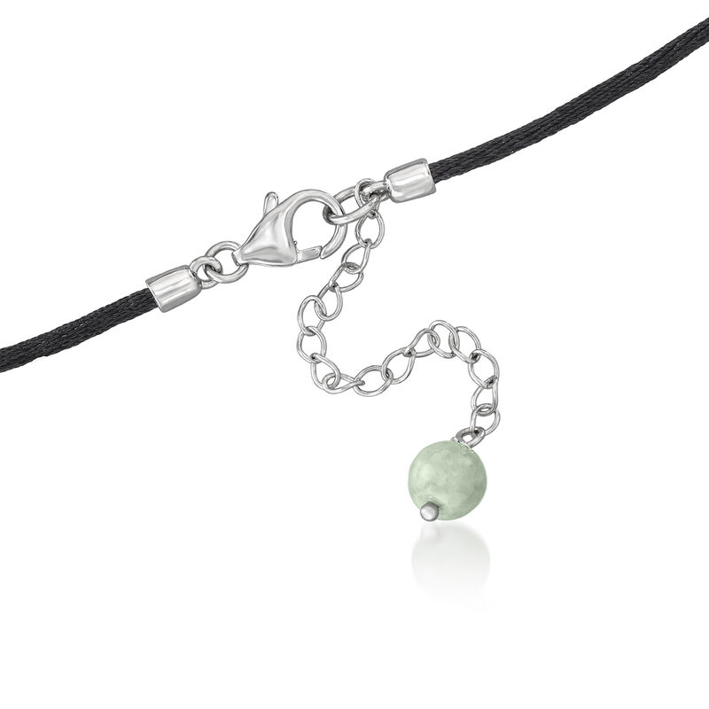 Green Jade Pendant Necklace with Removable Red Jade Enhancer and .70 ct. t.w. CZs in Sterling Silver image number 2