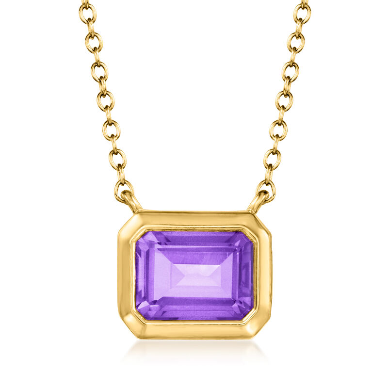 5.00 ct. t.w. Amethyst Jewelry Set: Earrings and Necklace in 18kt Gold Over Sterling. 18&quot; image number 3