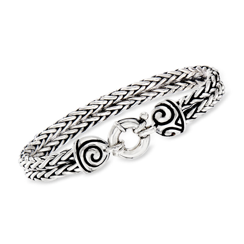 Zina Sterling Silver Double-Wheat Chain Bracelet. 7.5&quot; image number 0