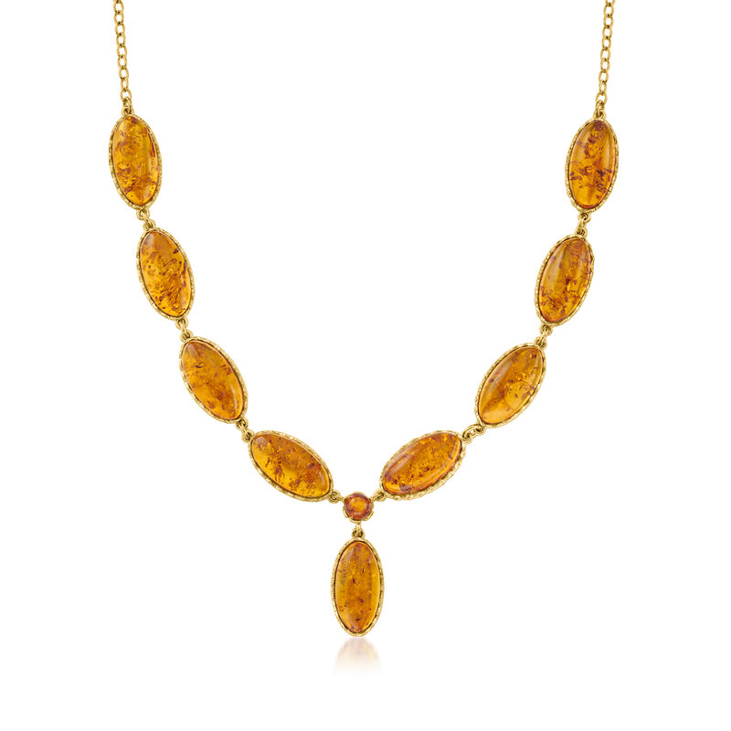 Amber Necklace in 18kt Gold Over Sterling image number 0
