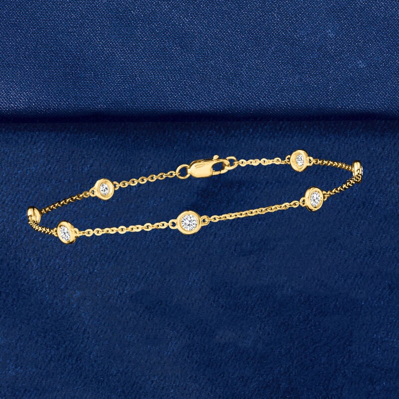 .50 ct. t.w. Diamond Station Bracelet in 14kt Yellow Gold image number 2