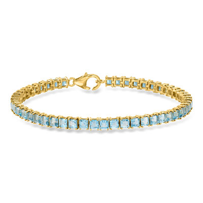 9.50 ct. t.w. Sky Blue Topaz Tennis Bracelet in 18kt Gold Over Sterling