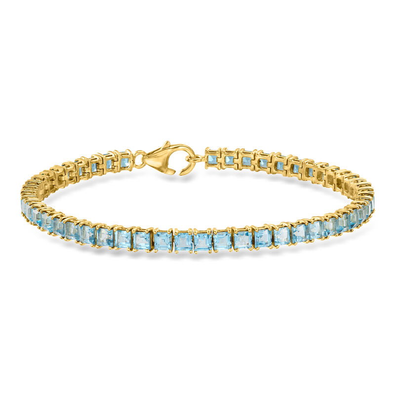 9.50 ct. t.w. Sky Blue Topaz Tennis Bracelet in 18kt Gold Over Sterling image number 0