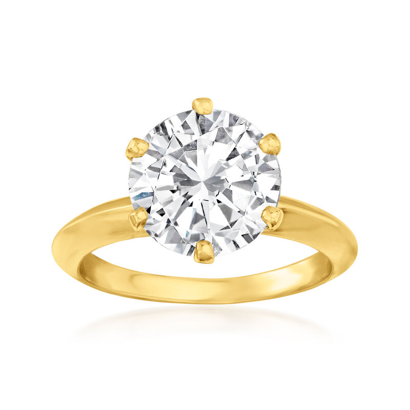3.13 Carat Diamond Solitaire Ring in 18kt Yellow Gold image number 0