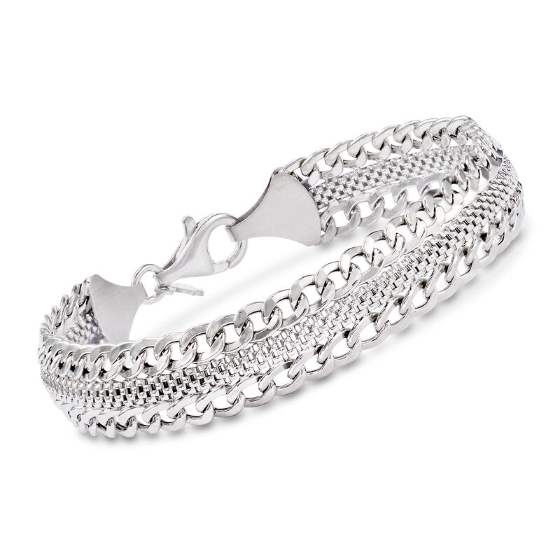Italian Sterling Silver Curb-Link Bracelet image number 0