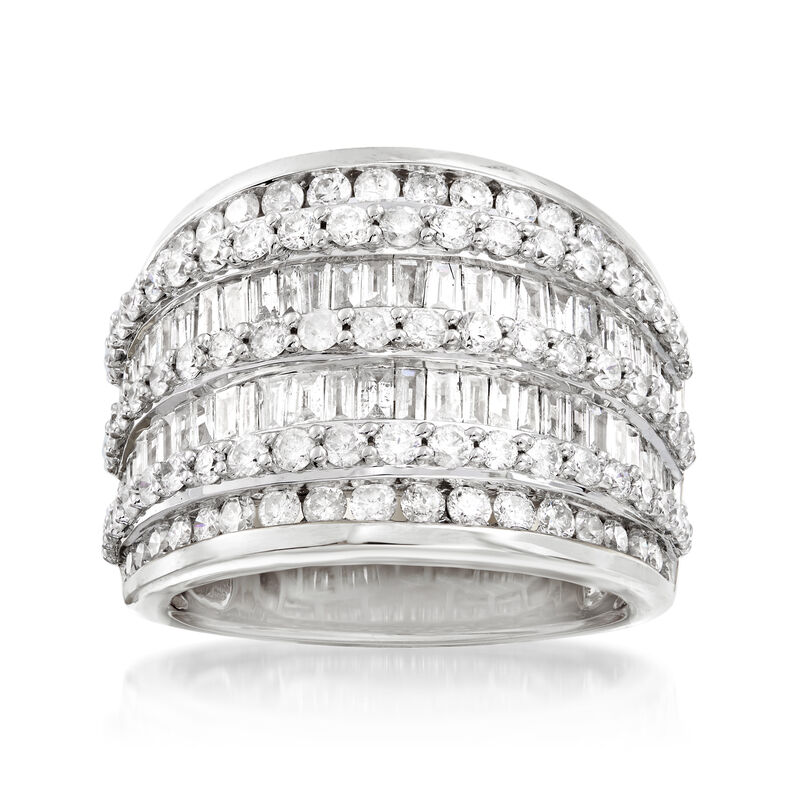 3.00 ct. t.w. Diamond Multi-Row Ring in Sterling Silver image number 0