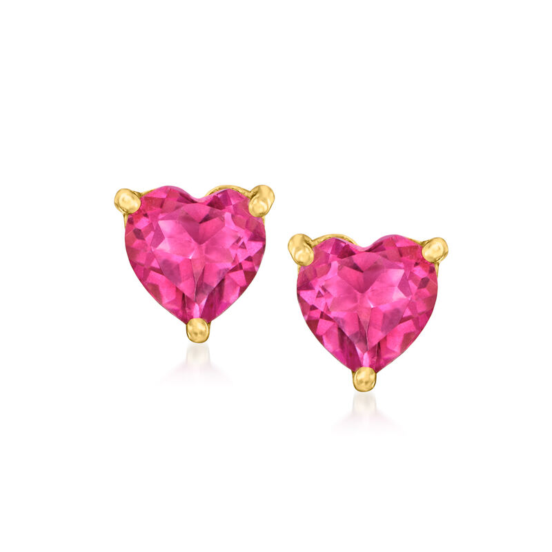 4.00 ct. t.w. Pink Topaz Heart Jewelry Set: Pendant Necklace, Stud Earrings and Ring in 18kt Gold Over Sterling image number 5