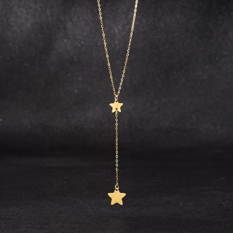 Italian 14kt Yellow Gold Star Y-Necklace image number 3