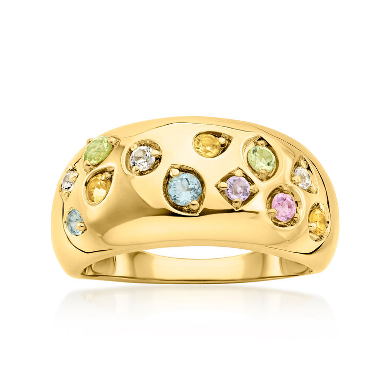 .50 ct. t.w. Pastel Multi-Gemstone Dome Ring in 18kt Gold Over Sterling image number 0