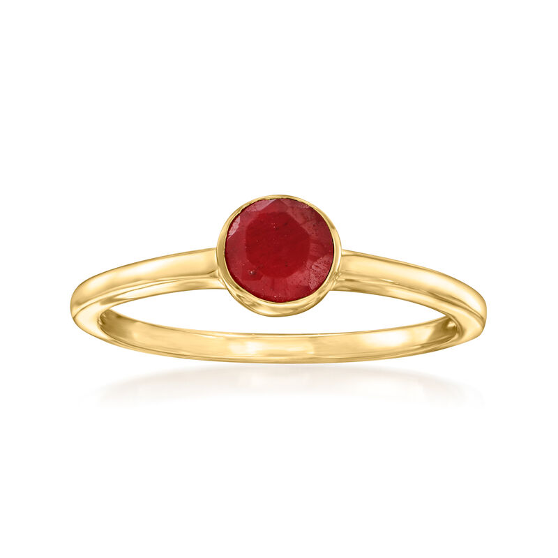 .70 Carat Bezel-Set Ruby Ring in 18kt Gold Over Sterling image number 0