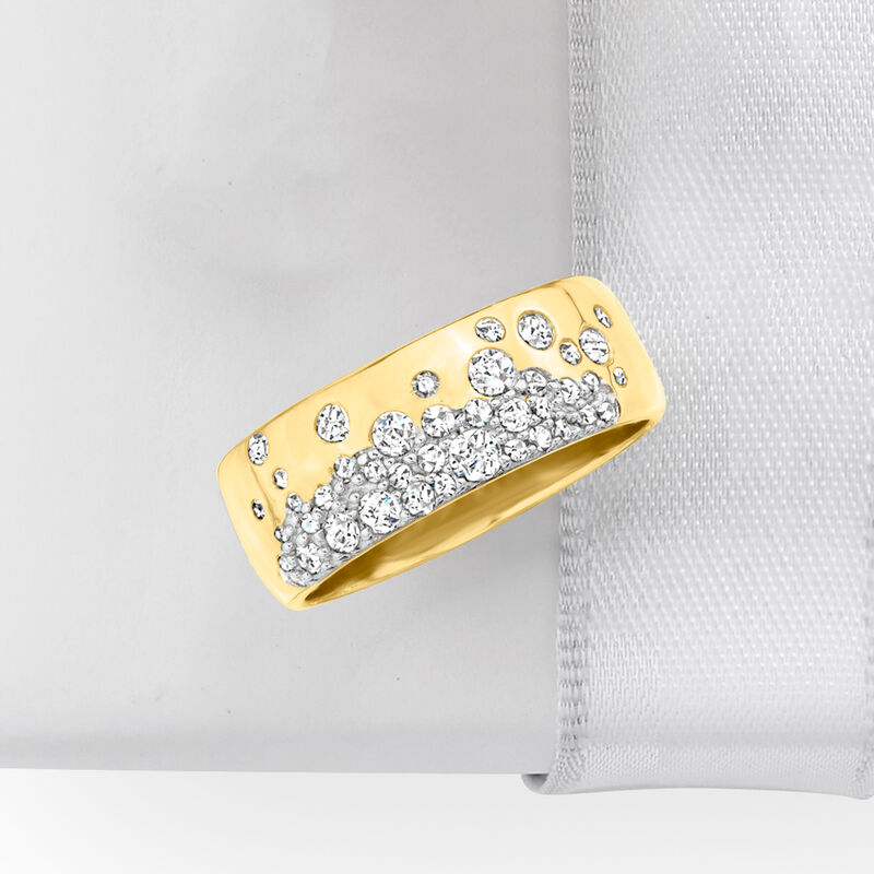 .50 ct. t.w. Scattered-Diamond Ring in 18kt Gold Over Sterling image number 3