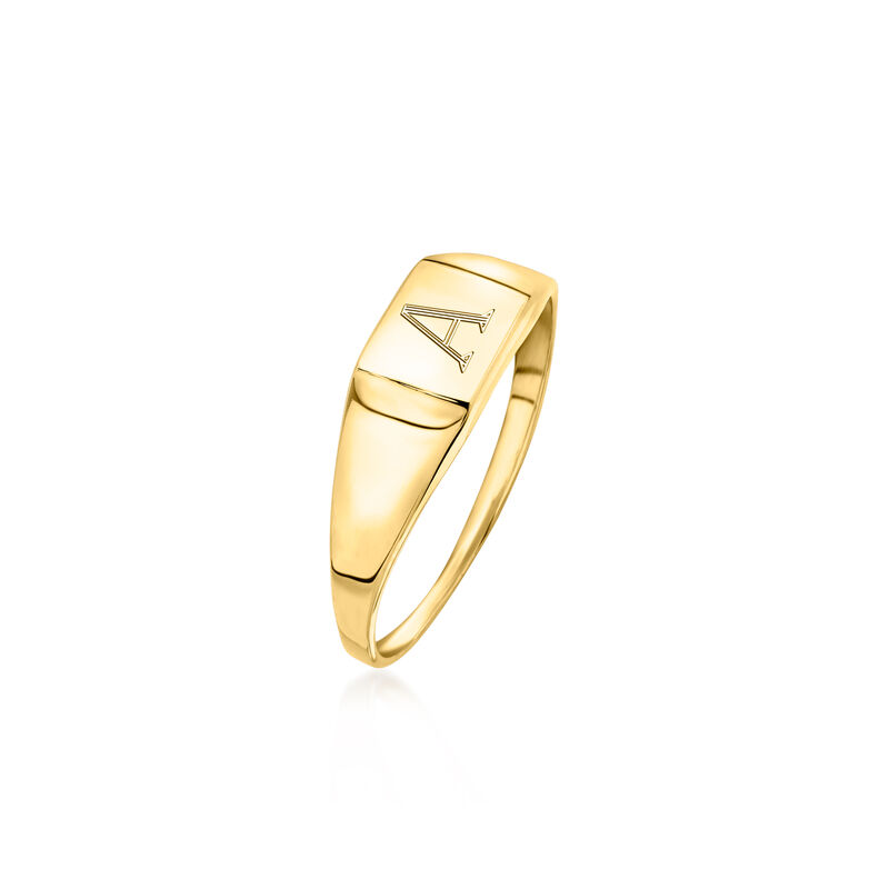 Child's 14kt Yellow Gold Personalized Signet Ring image number 1