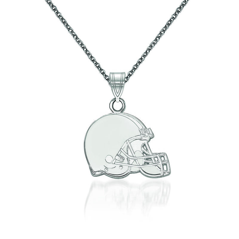 14kt White Gold NFL Cleveland Browns Pendant Necklace. 18" image number 0