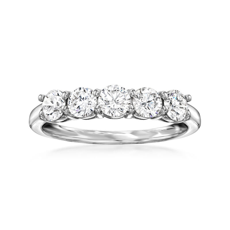 1.00 ct. t.w. Lab-Grown Diamond Five-Stone Ring in 14kt White Gold image number 0