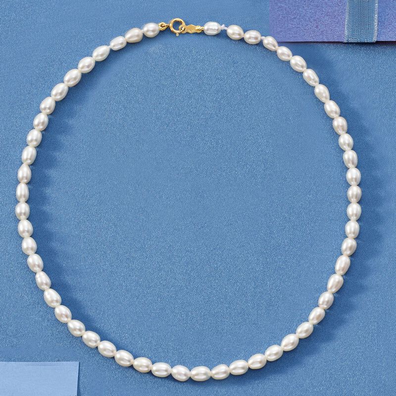 Baby/Children's 4-4.5mm Cultured Pearl Necklace with 14kt Yellow Gold image number 2
