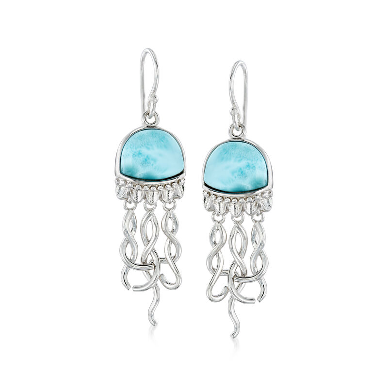 Larimar Jellyfish Drop Earrings in Sterling Silver image number 0