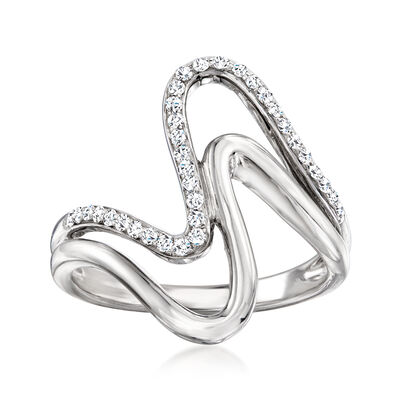 .25 ct. t.w. Diamond Double-Wave Ring in Sterling Silver