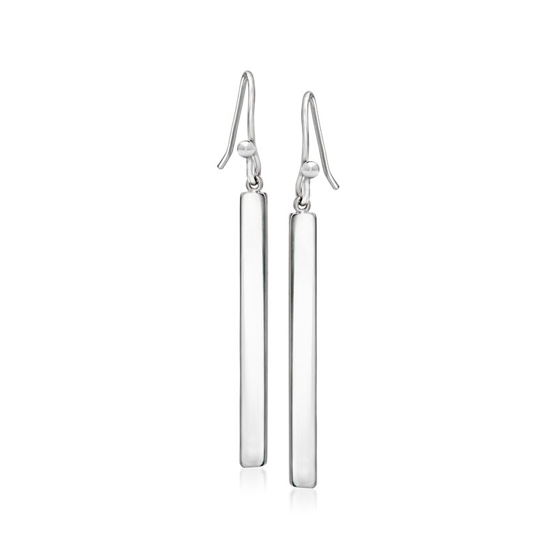 Sterling Silver Linear Bar Drop Earrings  image number 0