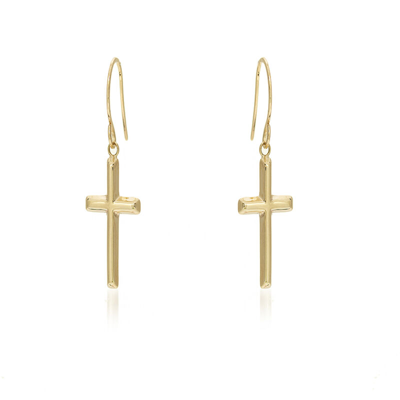 14kt Yellow Gold Cross Earrings  image number 0