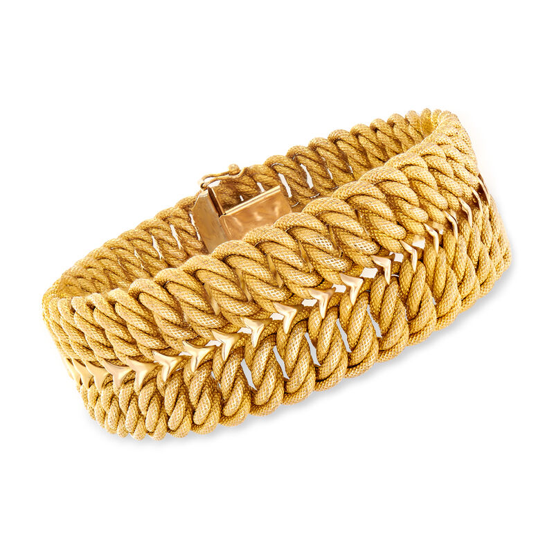 C. 1980 Vintage 18kt Yellow Gold Twisted-Link Bracelet image number 0