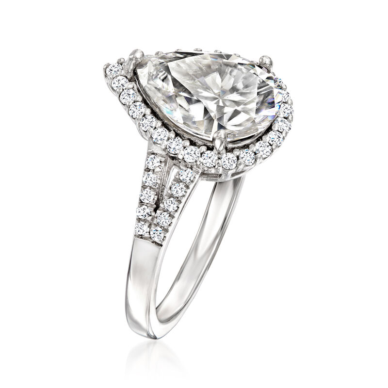 2.80 ct. t.w. Moissanite Teardrop Ring in Sterling Silver image number 2