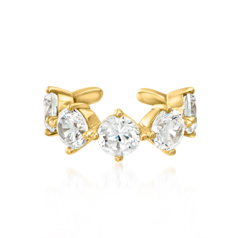 3.30 ct. t.w. Simulated Gemstone Jewelry Set: Three Single Ear Cuffs in 18kt Gold Over Sterling image number 3