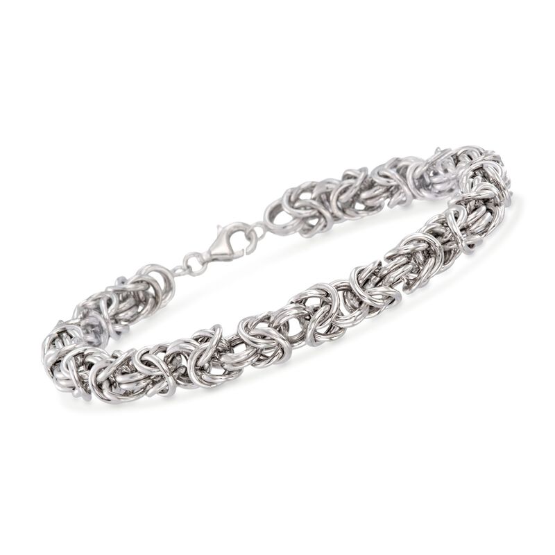 Men's Sterling Silver Medium Byzantine Bracelet. 8.5&quot; image number 0