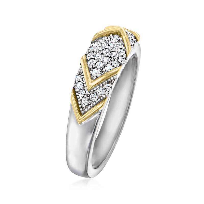 .25 ct. t.w. Diamond Chevron Ring in Sterling Silver and 14kt Yellow Gold image number 2