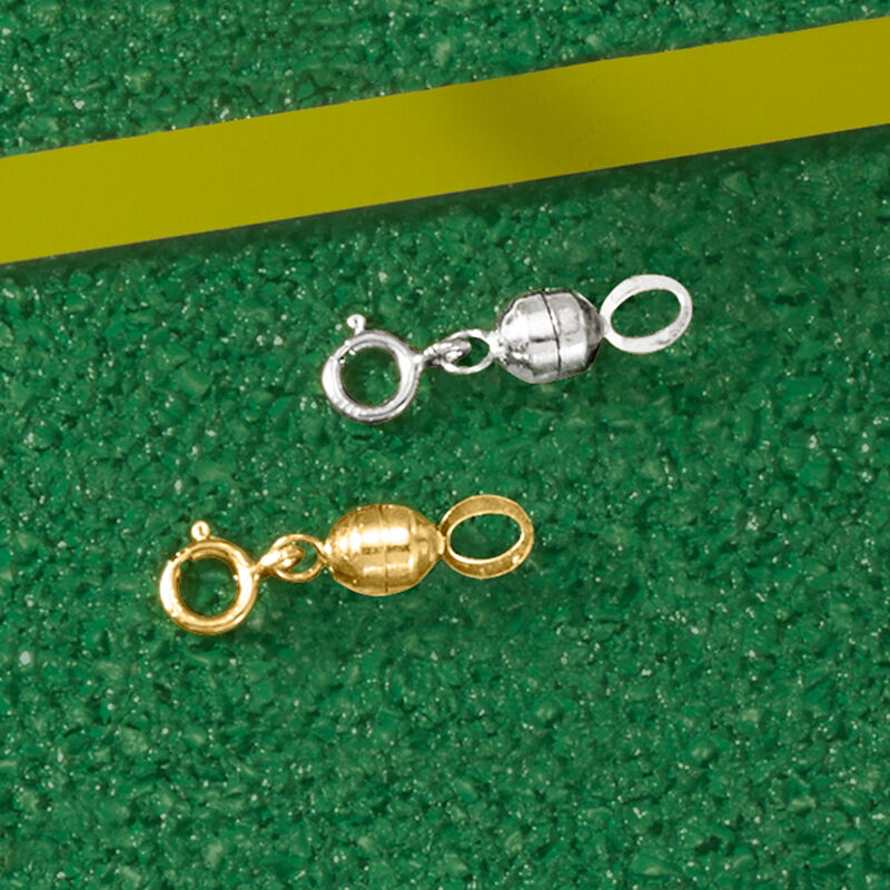 Italian Set of Two Small Magnetic Clasp Converters: 14kt Yellow Gold and 14kt White Gold image number 5