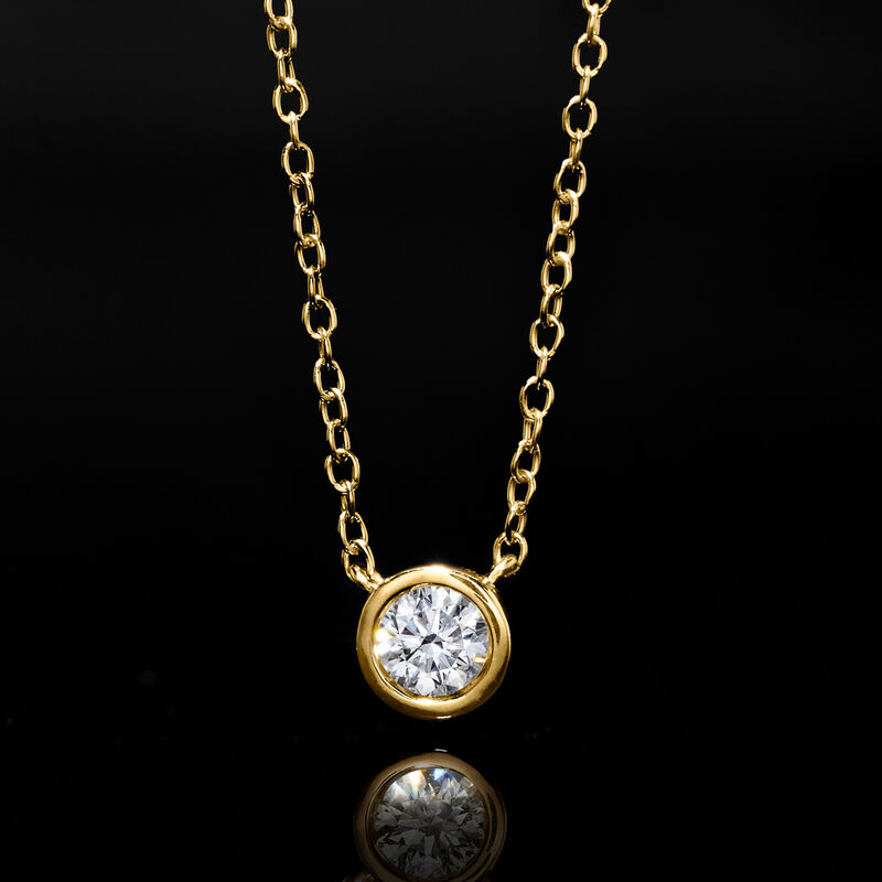 .15 Carat Bezel-Set Lab-Grown Diamond Necklace in 18kt Gold Over Sterling