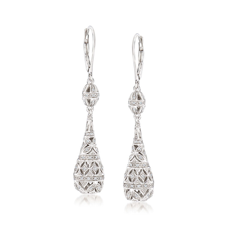 .20 ct. t.w. Diamond Teardrop Earrings in Sterling Silver image number 0
