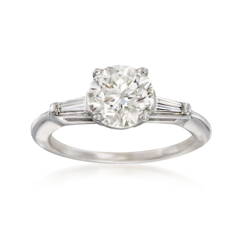 C. 2000 Vintage 2.31 ct. t.w. Certified Diamond Ring in 14kt White Gold. Size 7.5 image number 0