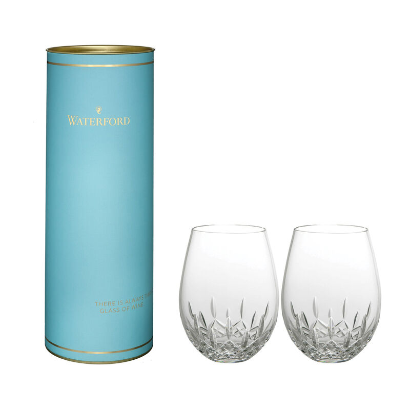 Waterford Crystal &quot;Giftology - Lismore Nouveau&quot; Set of 2 Red Wine Stemless Crystal Glasses image number 0