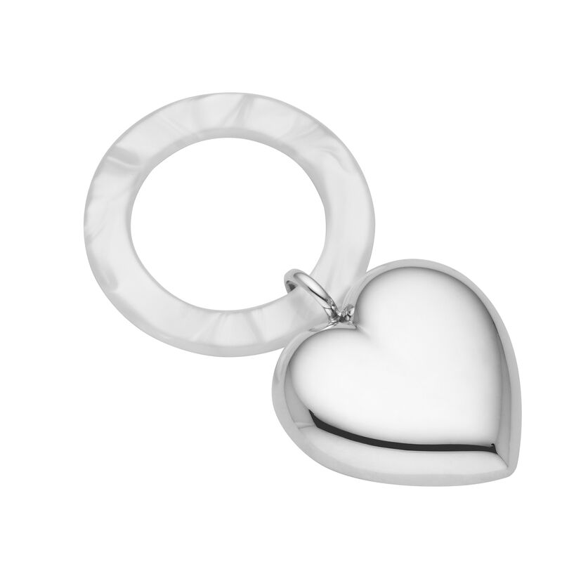 Reed & Barton &quot;Elena&quot; Heart Rattle from Italy image number 0