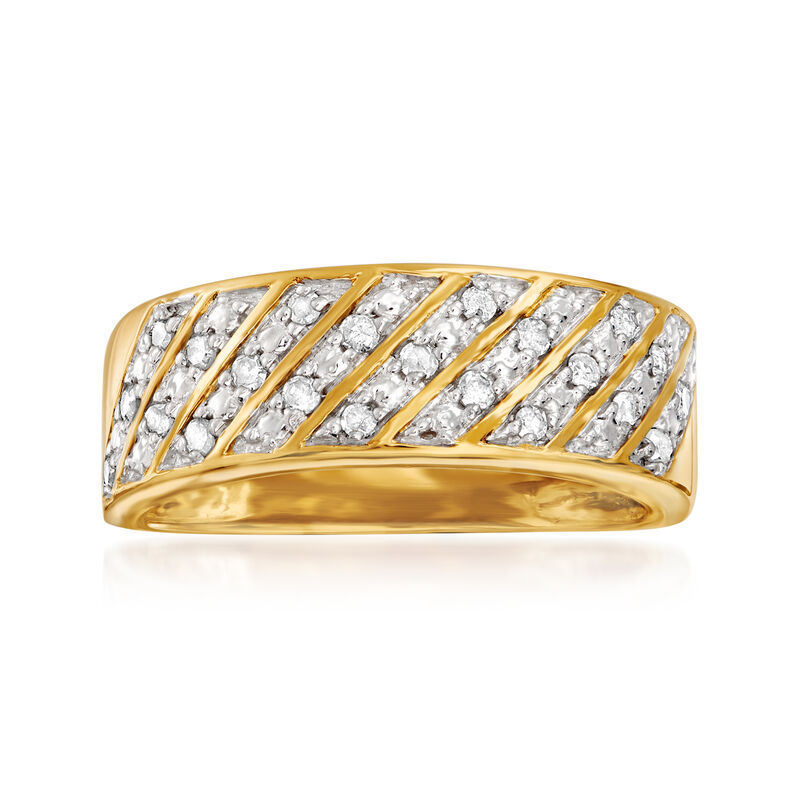 .25 ct. t.w. Diamond Diagonal-Row Ring in 18kt Gold Over Sterling image number 0