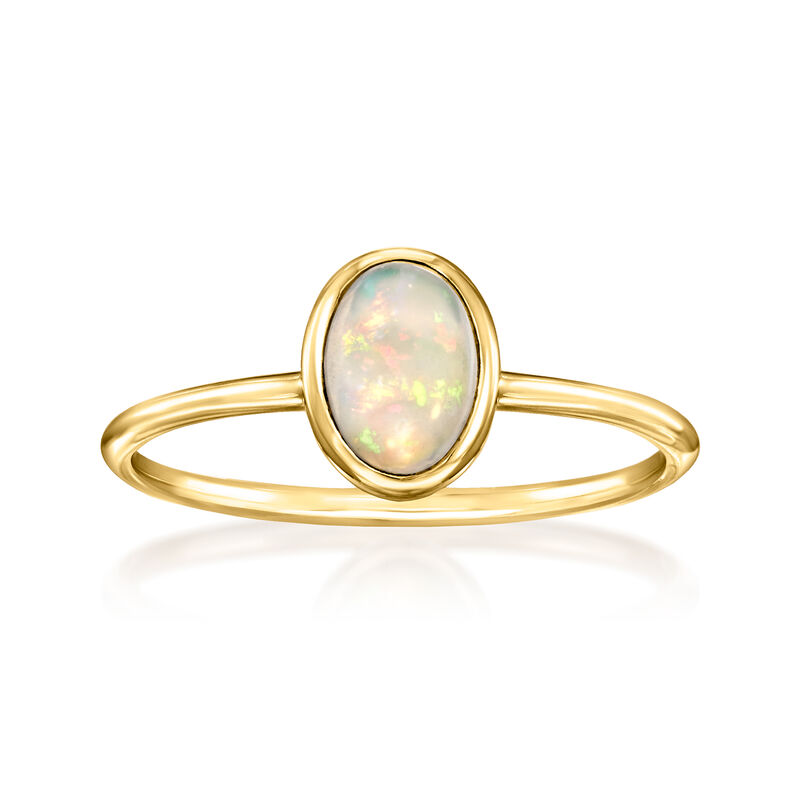 Bezel-Set Opal Ring in 14kt Yellow Gold image number 0