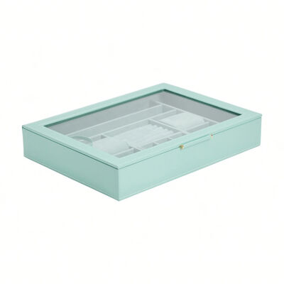 WOLF &quot;Sophia&quot; Jade Leather Jewelry Box with Window