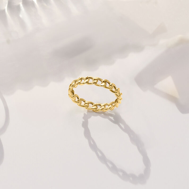 Italian 14kt Yellow Gold Curb-Link Ring. Size 7 image number 2