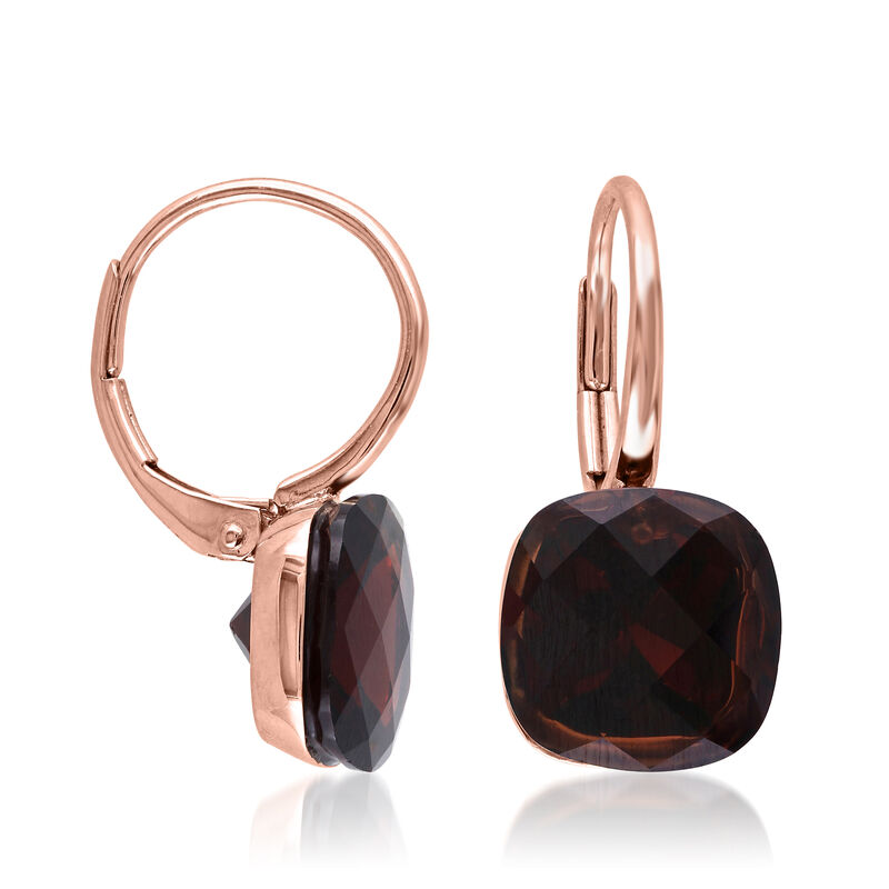9.50 ct. t.w. Garnet Drop Earrings in 14kt Rose Gold  image number 1