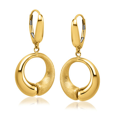 Italian 14kt Yellow Gold Circle Drop Earrings