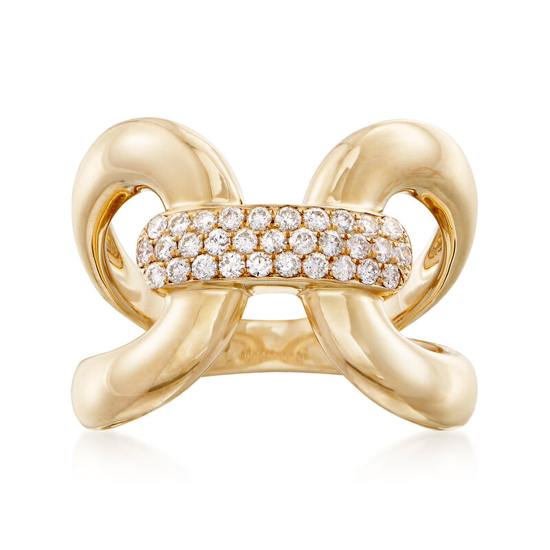 .34 ct. t.w. Diamond Horsebit Ring in 14kt Yellow Gold image number 0