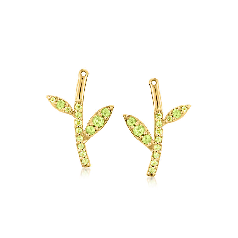 .70 ct. t.w. Citrine, .60 ct. t.w. Peridot and .50 ct. t.w. Black Spinel Jewelry Set: Sunflower Earrings and Earring Jackets in 18kt Gold Over Sterling  image number 4