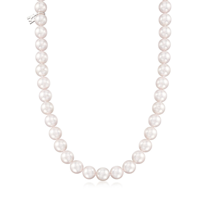 Mikimoto 7-7.5mm 'A' Akoya Pearl Necklace with 18kt White Gold. 18&quot; image number 1