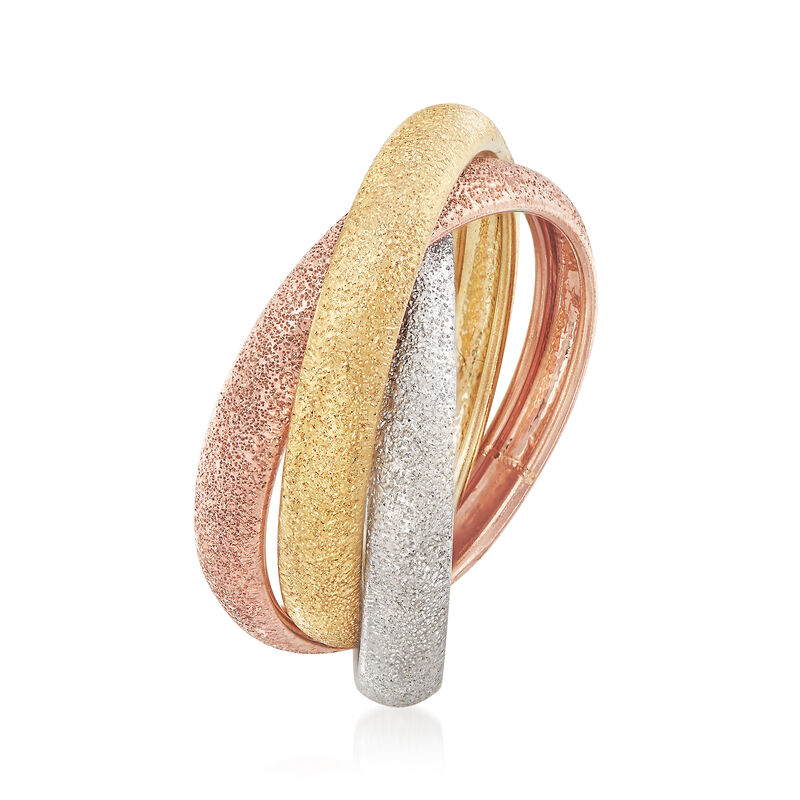 Italian 14kt Multitone Gold Rolling Ring image number 2