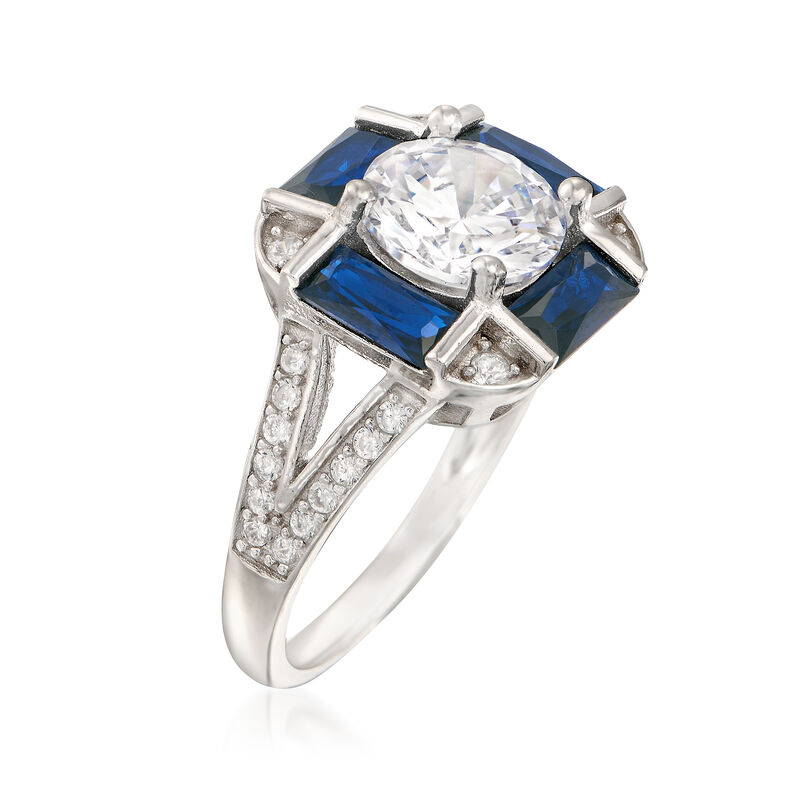 2.17 ct. t.w. CZ and Synthetic Spinel Ring in Sterling Silver image number 2